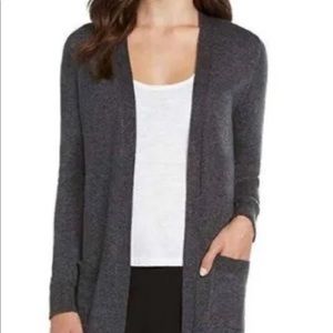Plus Size Charcoal Grey Long Line Cardigan Duster Sweater - Size 2XL - 45” long